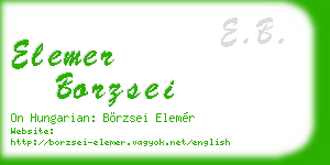 elemer borzsei business card